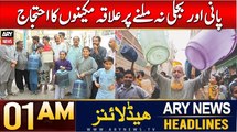 ARY News 1 AM Headlines | 22nd Dec 2024 | Pani Aur Bijli Nah Milnay Par Ilaqa Makeeno Ka Ehtijaj