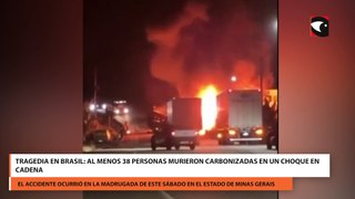 Tragedia en Brasil al menos 38 personas murieron carbonizadas en un choque en cadena