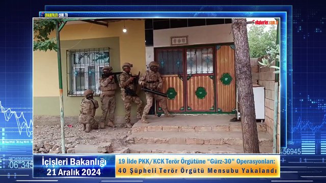 19 İlde PKK/KCK Terör Örgütüne “Gürz-30 Operasyonları: 40 Şüpheli Terör Örgütü Mensubu Yakalandı