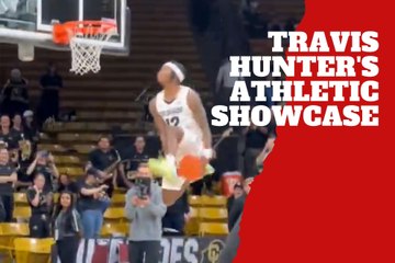 Travis Hunter ahowcases his all-around athleticism at CU Event Center
