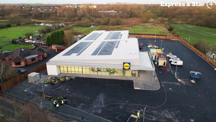 (2024) Aerial footage of the new Lidl store on Walsall Road, Walsall Wood