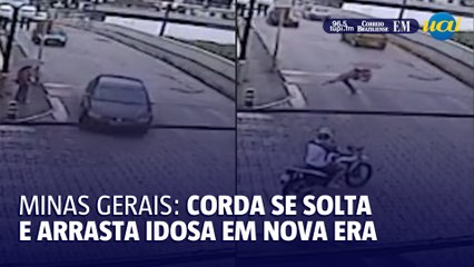 Corda se solta de caminhonete e arrasta idosa em Nova Era-MG