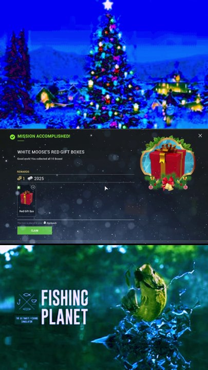 Collecting 10 Red Gift Boxes for Santa's Bags of Gifts Event at White Moose Lake | Fishing Planet