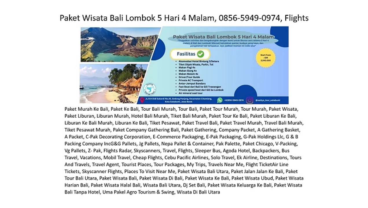Paket Wisata Bali Lombok 5 Hari 4 Malam, 0856-5949-0974, Flights