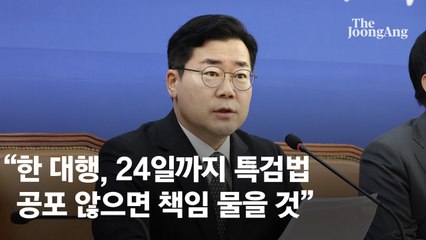 민주 "韓대행, 24일까지 특검법 공포않으면 즉시 책임묻겠다"