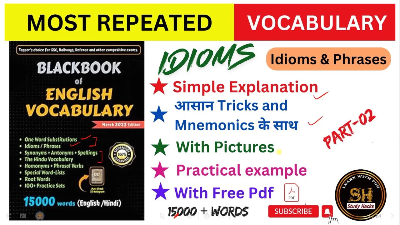 English idioms made easy: Blackbook  vocabulary explained | Part 2| #idioms #blackbookvocabulary