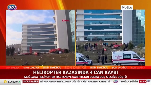 Muğla Eğitim ve Araştırma Hastanesi'ne helikopter çarptı