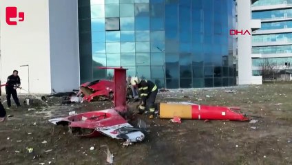 Muğla'da hastaneye çarpan helikopter düştü