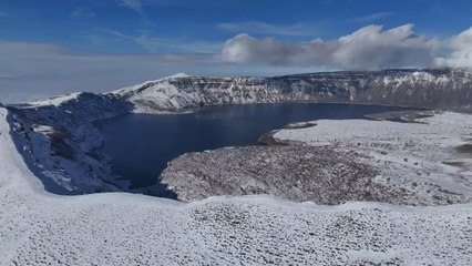 NASA bile hayran! Nemrut Kalderasında kış güzelliği