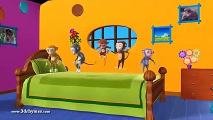 Five Little Monkeys Jumping on the bed  3D Animation English Nursery rhyme for children