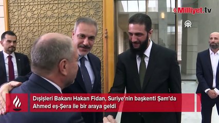 Dışişleri Bakanı Hakan Fidan Şam'da! Tarihi ziyaretten ilk görüntüler
