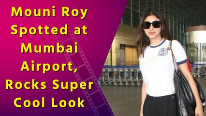 Mouni Roy Looks Chic and Stylish at Mumbai Airport in Casual Outfit