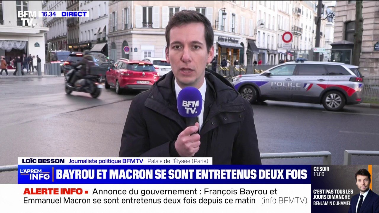 Emmanuel Macron s'est entretenu ce dimanche à deux reprises avec François Bayrou qui procède "aux derniers réglages"