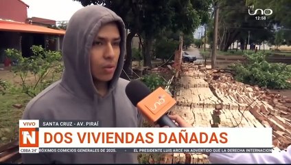 Lluvias dejan dos viviendas dañadas en SCZ