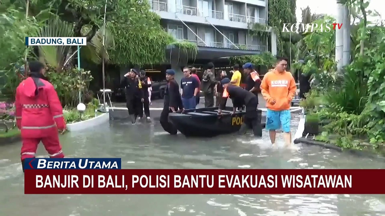 Banjir di Bali saat Musim Libur Nataru, Polisi Bantu Evakuasi Wisatawan