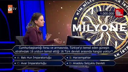 Kim Milyoner Olmak İster'deki 1 milyon TL'lik soru açıldı