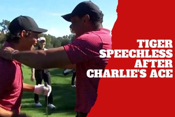 Tiger Woods more than emotional and speechless after his son Charlie's hole in one