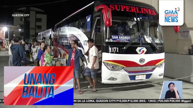 Ilang pasaherong papuntang Bicol Region, nagpalipas ng magdamag sa bus terminal sa Cubao; ilang biyahe, delayed | Unang Balita
