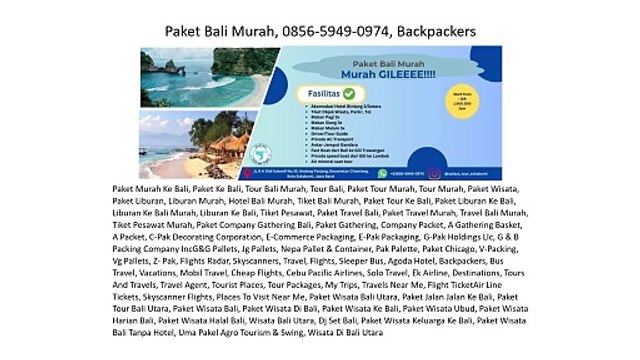 Paket Bali Murah, 0856-5949-0974, Backpackers