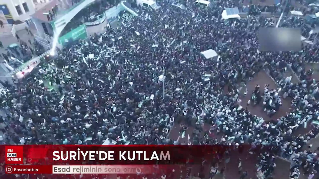 Suriye'de Esad rejiminin sona ermesinin ardından binlerce kişi kutlamalara katıldı