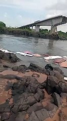 Veja por outro ângulo como ficou a ponte que liga o Maranhão ao Tocantins após desabar