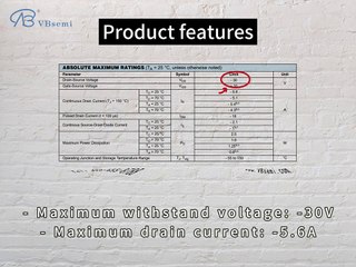 WPM3401-3-TR-VB is a SOT23 package P-Channel field effect MOS tube
