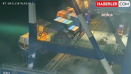 Ambarlı Limanı'nda Kuru Yük Gemisi Yan Yattı