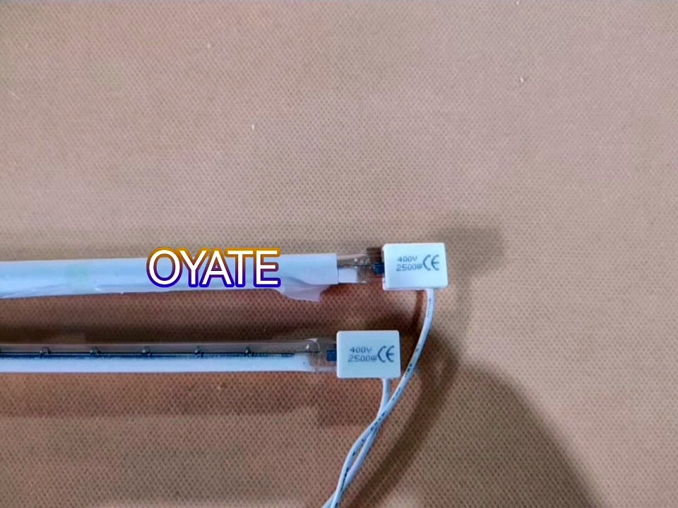 High power 380mm 400v 2500w half white coated infrared heating lamps for molding machines