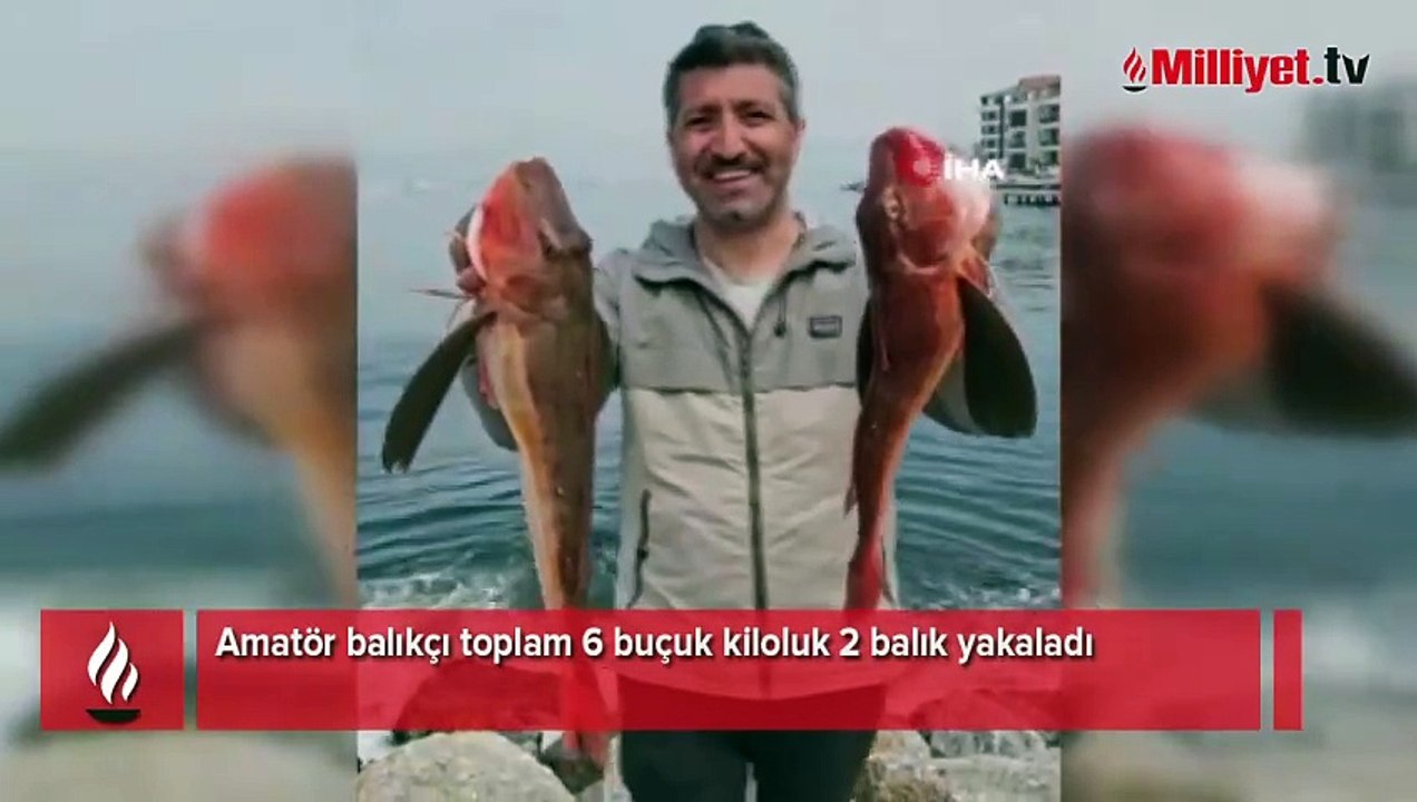 Amatör balıkçı toplam 6 buçuk kiloluk 2 balık yakaladı