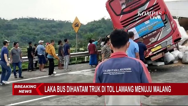 BREAKING NEWS! Kecelakaan Bus Pariwisata Dihantam Truk di Tol Lawang Menuju Malang