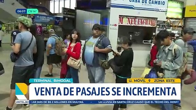 Gran afluencia de pasajeros en la Terminal de Buses de Santa Cruz