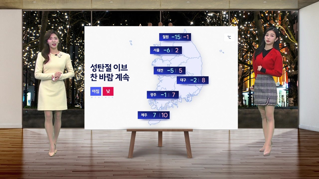 [날씨] 성탄절 이브 강추위 계속...뚜렷한 눈 소식 없어 / YTN