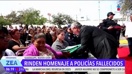 Rinden homenaje a policías emboscados en Guadalupe, Nuevo León