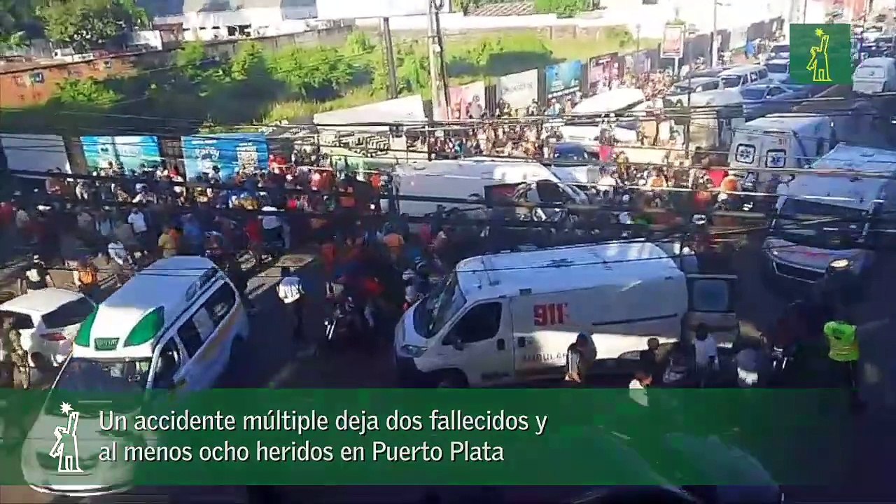 Un accidente múltiple deja dos fallecidos y al menos ocho heridos en Puerto Plata