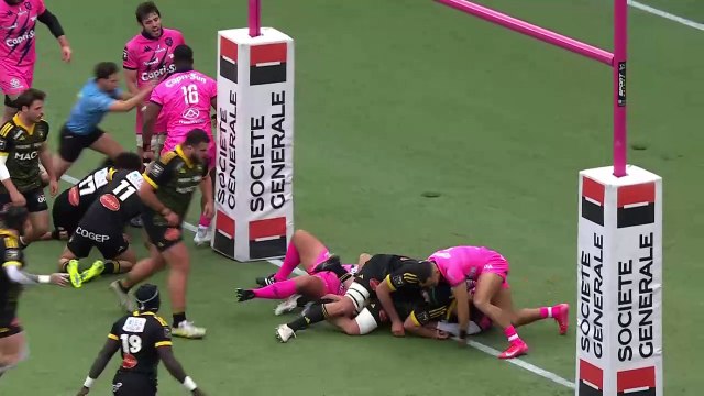 TOP 14 - Essai de Quentin LESPIAUCQ (SR) - Stade Français Paris - Stade Rochelais