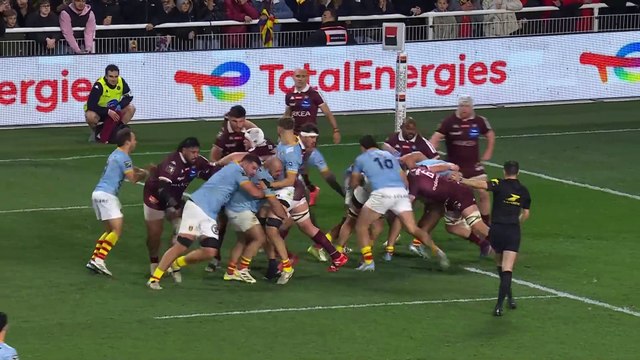 TOP 14 - Essai de Lucas VELARTE (USAP) - USA Perpignan - Union Bordeaux-Bègles