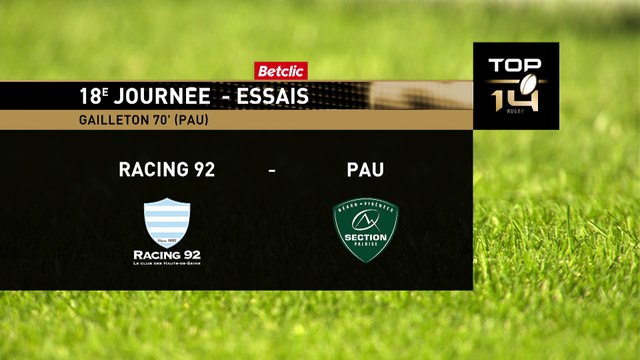 TOP 14 - Essai de Emilien GAILLETON 2 (SP) - Racing 92 - Section Paloise