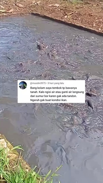 Sumber air untuk mengairi kolam sesuai dengan jenis kolamnya