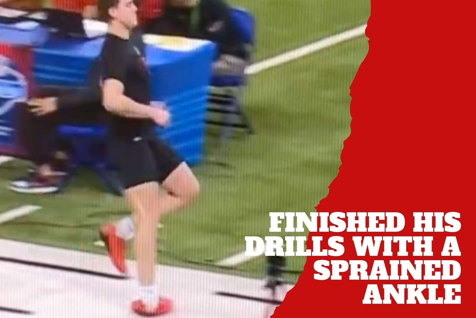 No pain, no gain! Texas tight end painfully twists his right ankle during an NFL Combine drill