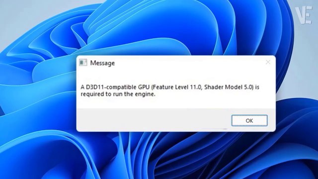 Solve - A D3D11-compatible GPU (Feature Level 11.0, Shader Model 5.0) is required to run the engine