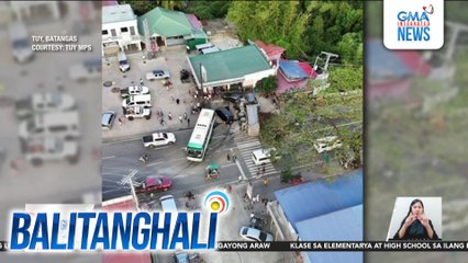 14, sugatan matapos araruhin ng isang dump truck ang 8 sasakyan | Balitanghali