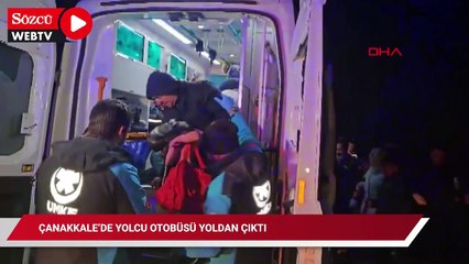 Çanakkale'de yolcu otobüsü yoldan çıktı