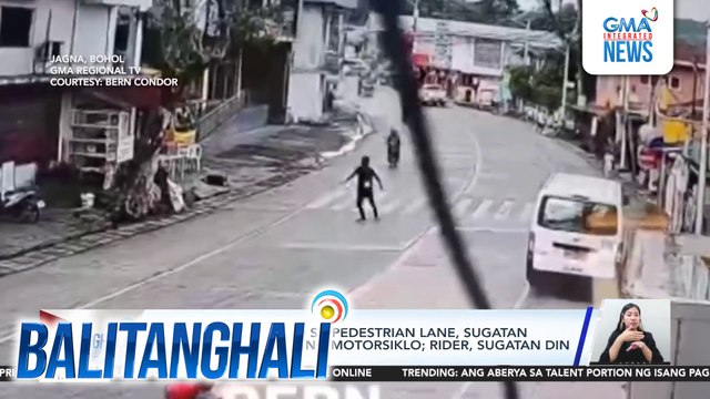 Lalaking tumatawid sa pedestrian lane, sugatan matapos mabundol ng motorsiklo; rider, sugatan din | Balitanghali