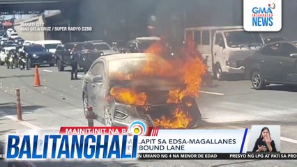 Kotse, nagliyab malapit sa EDSA-Magallanes Interchange Northbound lane | Balitanghali
