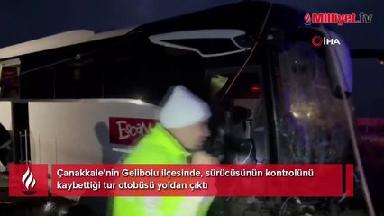 Çanakkale’de tur otobüsü yoldan çıktı! Çok sayıda yaralı var