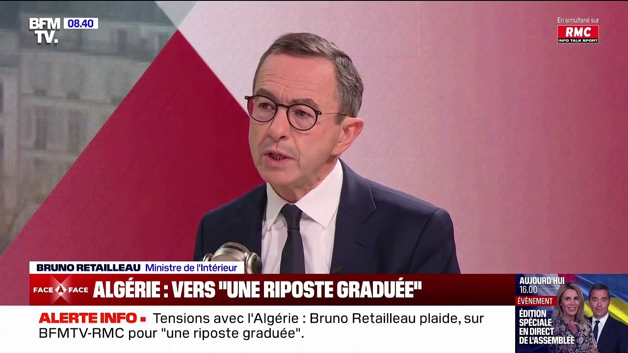 Tensions avec l'Algérie: "Aucune douleur de l'Histoire (...) ne donne un permis d'offenser mon pays, la France", affirme Bruno Retailleau