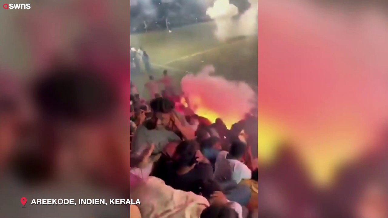 20 verletzte bei fußballspiel, nachdem feuerwerkshow im chaos endete