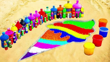 How to make Rainbow Different Ice Cream with Orbeez,Big Pepsi, Coca Cola vs Mentos & Popular Sodas