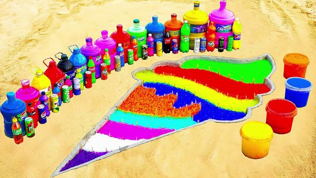 How to make Rainbow Different Ice Cream with Orbeez,Big Pepsi, Coca Cola vs Mentos & Popular Sodas