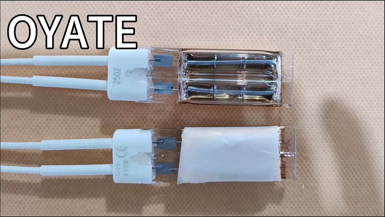 76mm 120v 490w Double quartz twin tube halogen IR lamps heating element for ovens